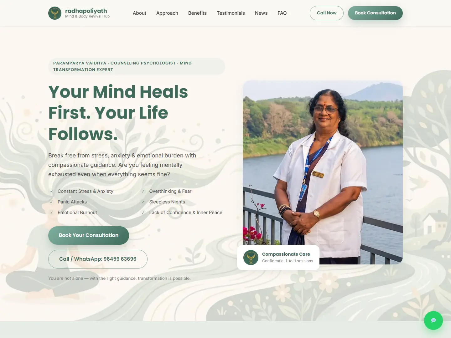 Dr. Radha Poliyath — website design by UXStudio