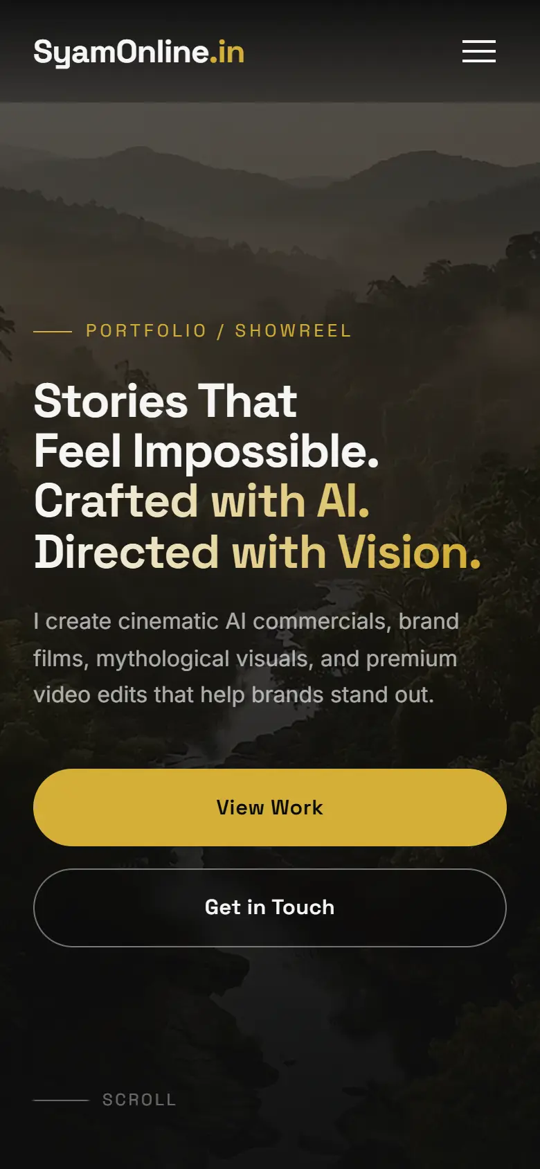 SyamOnline homepage on a mobile screen